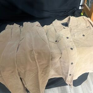 Tan source jeans men’s pant/jacket set-retro size L/34-#571